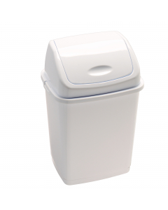 Pattumiera con coperchio basculante in polipropilene ad alta densità. Il coperchio basculante è utile come fermasacco. Contenitore stabile e di facile manutenzione. Dimensioni: L36 x P29 x H55cm - capacità 35 litri. Pulizia periodica da effettuare con un 