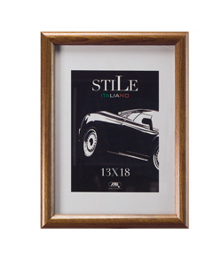 Cornice in legno di pino verniciato glossy con protezione frontale in crilex. Spessore cornice 15x15mm.