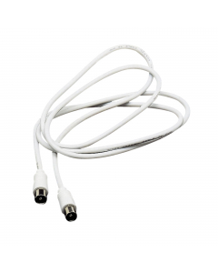 Cavetto tv, iec/iec, spina/spina da 1,5mt., colore bianco, confezione in polybag.