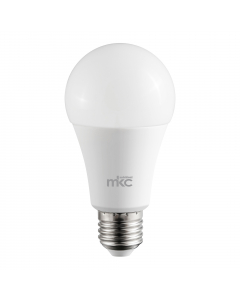 Lampada LED Classe tipo F luce bianca naturale (4000K). Potenza 15W. Potenza equivalente 102w.  Risparmio energetico 85%. Tensione di lavoro 220-240v. Attacco E27. Cri >80. Lumen 1673. Angolo di illuminazione >220¦. Misure d.60 x h. 121mm.