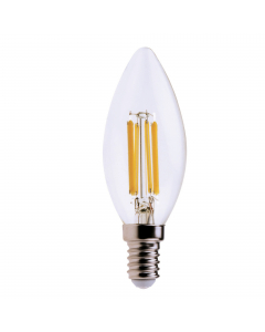 Lampada LED Classe tipo F luce bianca fredda (6000K). Potenza 6W. Potenza equivalente 60w. Risparmio energetico 90%. Tensione di lavoro 220-240v. Attacco E14. Cri >80. Lumen 806. Angolo di illuminazione >360¦. Misure d.35 x h. 98mm