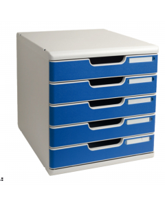 Modulo a 5 cassetti da 5,4cm formato L 28,8x H 32x P 35cm. Sistema di archiviazione elegante e funzionale per l'archiviazione dei documenti formato a4+. I vari moduli a4 e a3 sono sovrapponibili ad incastro. Ogni modulo puo' variare come numero e altezza 