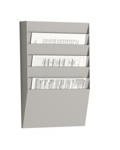 Portadocumenti/portariviste da muro con struttura in polistirene colore grigio chiaro. Modulo a 6 scomparti orizzontali.
Dimensioni scomparto: L30,5 x P1,5 x H20cm - parte visibile 4,9 cm.
Dimensioni modulo: L31,1 x P7,9 x H50,2cm.
Consegnato pronto all’u