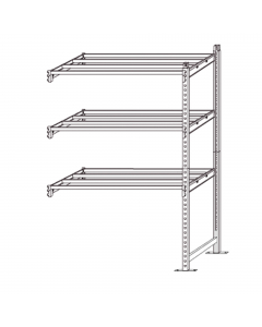 Scaffale regolabile ad alta capacità con sistema di montaggio a incastro, senza alcun attrezzo. Scaffali in acciaio 12,5/10 e verniciatura epossidica. Portata massima 180 Kg per ripiano. Altezza 2 metri, larghezza 1 metro, profondita 35cm. Il modulo base 
