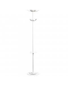 Appendiabiti a stelo a 8 appendini, realizzato in acciaio di alta resistenza grazie alla verniciatura epossidica. Altezza 175cm con base in acciaio con Ø di 350 mm garantisce una perfetta stabilità. Incl. portaombrelli per un massimo di 6 ombrelli e vasch