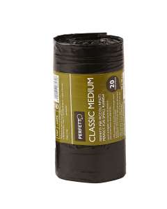 Sacchi in materiale rigenerato e riciclato 99% Norma Uni 1066702, Masterbatch 1%. Formato 55x70cm - 45Lt (10µ). Colore nero.