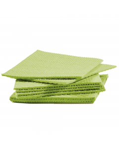 Panno in spugna di cellulosa e cotone. Dimensioni: 18x20cm. In confezione da 10 pannospugna colore verde.