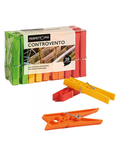 20 Mollette colorate per la biancheria Controvento Colours Perfetto.