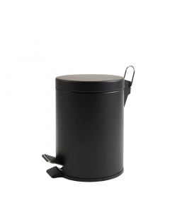 Bidone con pedale e vaschetta lt 3 - nero satinato. Soft close - chiusura rallentata.