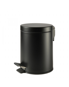 Bidone con pedale e vaschetta lt 5 - nero satinato. Soft close - chiusura rallentata.