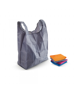 Borsa spesa T-Bag in poliestere 100%. Riutilizzabile. Colori assortiti. Dimensione 38x68cm soffietti 10+10cm.