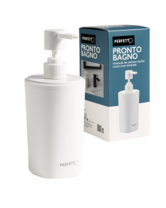 Accessori per il bagno in polipropilene, con finitura bianca. Formato contenuto circa 450ml.