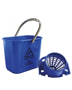 Secchio con strizzatore esterno capacità 15L. Sistema colore per prevenire la contaminazione batterica tra diversi ambienti. Dimensioni: 30x27xH37cm
.