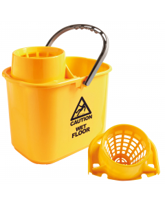 Secchio con strizzatore esterno capacità 15L. Sistema colore per prevenire la contaminazione batterica tra diversi ambienti. Dimensioni: 30x27xH37cm
.
