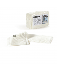 Panni monouso dotati di velcro, utilizzabili sia solo con acqua che impregnati di liquido pulente o disinfettante. Dimensioni: 42x13 cm. Materiali, velcro: polipropilene e polietilene; strato interno: polpa di cellulosa; parte pulente: viscosa, polietilen