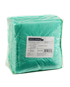 Panno multiuso in micrtofibra (80% poliestere, 20% poliammide). Dimensioni: 40x40cm. In confezione da 10 panni colore verde.