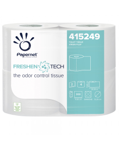 Freshen Tech è una gamma esclusiva di prodotti di carta che non copre gli odori ma li elimina. L'innovativa tecnologia adottata prevede la modifica della struttura molecolare dei cattivi odori neutralizzandoli. Con un unico prodotto vengono eliminati i te