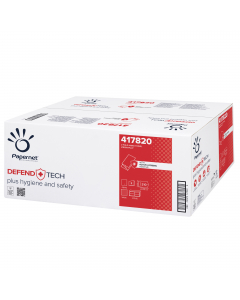 Asciugamano piegato a V per estrazione singola, arricchito con una formula antibatterica che contrasta la carica batterica sulle mani durante l'asciugatura, consentendo di ridurre la proliferazione di batteri nell'ambiente. In pura cellulosa 2 veli 19gr g