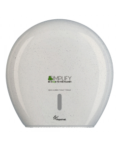 Il Dispenser Carta Igienica Maxi Jumbo - 421333 Simplify è realizzato con legno e plastica riciclati ed è di colore White Wood. 
Altezza dispenser (cm): 34.5
Larghezza dispenser (cm): 14.8
Lunghezza dispenser (cm): 34.5
Capacità: Max. Ø cm 29 x 10 h