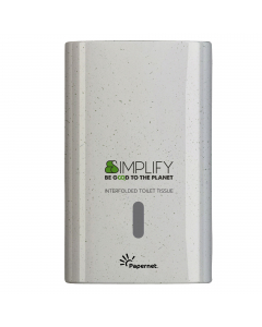 Il Dispenser Carta Igienica Interfogliata - 421334 Simplify è realizzato con legno e plastica riciclati ed è di colore White Wood.

Altezza dispenser (cm): 26.5
Larghezza dispenser (cm): 13.5
Lunghezza dispenser (cm): 16.5
Capacità: Max. 2,5 clip