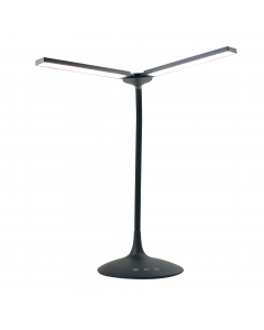 Lampada LED 6W dotata di 2 testine a LED per regolare al meglio l’angolo di illuminazione. 
3 livelli di colore: bianco, giallo e luce del giorno. 
Dimmer di intensità per controllare l'illuminazione. 
Lampada stand-alone: trasportabile in modalità wirele