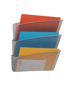 Set da 3 vaschette portadocumenti da appendere a parete. Dimensioni set: 35x12x40,5cm