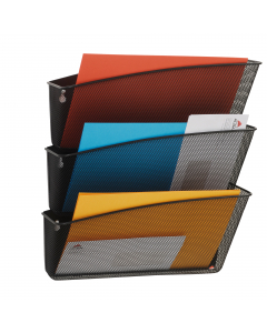 Set da 3 vaschette portadocumenti da appendere a parete. Dimensioni set: 35x12x40,5cm