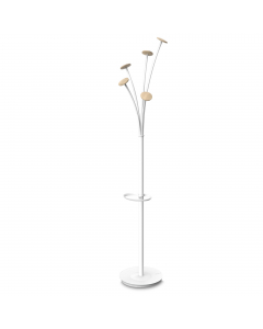 Un design contemporaneo e innovativo ad un prezzo molto contenuto! Struttura in acciaio con 5 grandi supporti in legno chiaro per una perfetta cura degli abiti. Portaombrelli con raccogli goccia alla base. Base ponderata da 5kg per una maggiore stabilità.