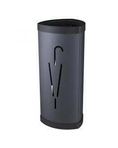 Portaombrelli dall'innovativo design triangolare. Struttura in metallo. Montaggio facile in 4minuti (non servono viti o tasselli). Dimensioni °26cm - h60cm. Pu= contenere fino a 10 ombrelli.