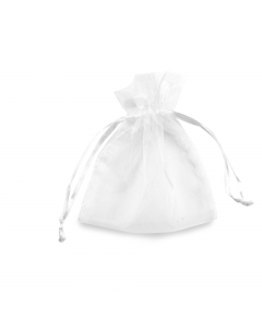 Confezione da 20 sacchetti in organza colorato, con cordoncino tono su tono.