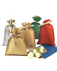 Confezione da 50 buste realizzate in carta certificata FSC 45gr+9my. 100% impermeabile. Senza banda adesiva. Assortimento colori natale: blu, oro, rosso, argento e verde.