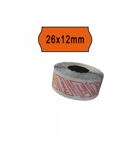 Rotolo da 1.000 etichette a onda 26x12mm. Confezione 10 rotoli.