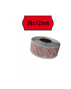 Rotolo da 1.000 etichette a onda 26x12mm. Confezione 10 rotoli.