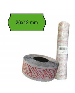 Rotolo da 1.000 etichette a onda 26x12mm. Confezione 10 rotoli.