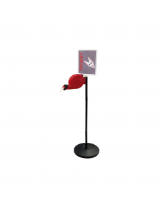 Piantana in metallo 120cm con base pesante (7kg). Completa di dispenser tickets in plastica, cartello identificativo e 1 rotolo da 2000 tickets.