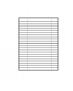 Foglio uso bollo per laser ed inkjet con scritta sul retro SPAZIO NON UTILIZZABILE. Foglio  bianco con rigatura e margini verticali.