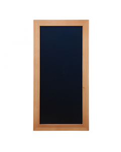 Lavagna di qualità con cornice in legno teak L2cm H1cm. Fondo lavagna nera in resina melaminica da 4mm. Adatta per uso interno.Superficie di scrittura doppia, non porosa, antigraffio, antiuro e resistente ai raggio UV.  Fornita con kit di montaggio a pare