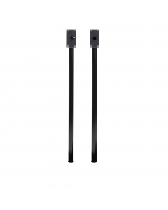Piedi perbase per Espositore in acciaio battuto colore nero 8xA4. Dimensioni: 112x6x6cm