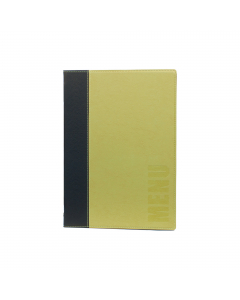 Porta menù in similpelle dai colori vivaci ed originali. L'ottima qualità del prodotto e la facilità nella pulizia lo rendono forte e di lunga durata. Comprende 1 inserto doppio interno (per 4 fogli) in plastica cristallo, trattenuto da un elastico sul do
