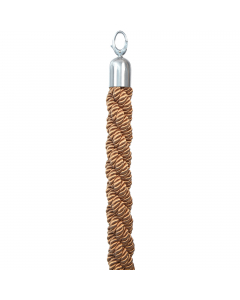 Cordone intrecciato spesso e resistente con moschettoni in acciaio lucido.Cordone 150cm Ø 4cm colore bronzo.