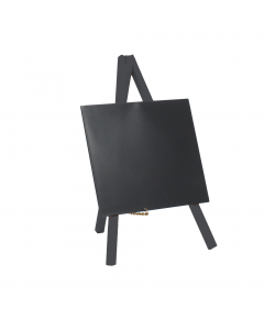 Mini lavagnette da tavolo con cavalletto scrivibili e cancellabili. Realizzate in PU facile da pulire e resistente ai raggi UV, a graffi e urti. Fornite con 1 pennarello a gesso liquido bianco.