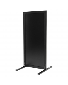 Lavagna Stand da terra Woody con cornice in legno laccato. Superficie resistente ai raggi UV e ai graffi. Base in acciaio inossidabile e piedini gommati. Dimensione 117x56x60cm. Colore nero.