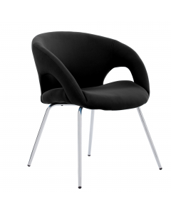 Seduta visitatore con rivestimento in tessuto. Struttura in acciaio cromato. Ideale anche per sale attesa. Dimensioni cm L59x P57,5 x H72cm.