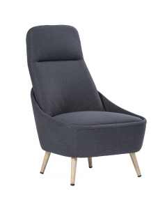 Poltrona visitatore con rivestimento in tessuto. Gambe in acciaio colere beige. Ideale per angoli conversazione. Dimensioni L65 x P77 x H100cm.