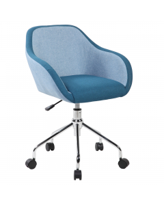 Seduta visitatore con rivestimento in tessuto. Girevole con meccanismo di elevazione a gas. Elevazione a gas. Base in acciaio cromato con ruote pivottanti. Ideale anche per sale riunioni. Dimensioni cm L58x P56 x H76,5/84cm.