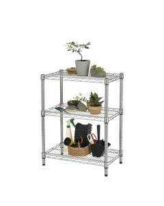 Robusti scaffali in acciaio zincato verniciato a polvere cromata per esterni. Tubolari Ø2,54cm e piedini regolabili. Profondità scaffali 36cm, portata 100Kg per ripiano. Eccezionale resistenza alle intemperia.