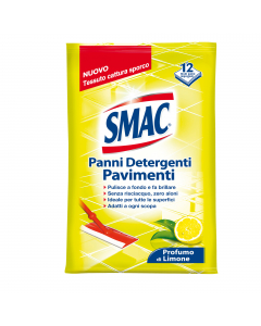 Panni subito pronti per pulire i pavimenti e le superfici della casa. Pratico e veloce pulisce e rinfresca rilasciando un gradevole profumo di limone.