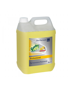 Svelto sgrassatore pavimenti limone detergente sgrassante in tanica da 5 litri. Adatto a tutte le superfici lavabili e pavimenti duri. Non necessita di risciacquo e non lascia residui ne' aloni.
