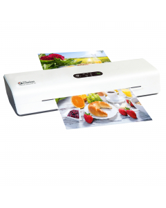 Plastificatrice dal design unico e moderno, compatta ed elegante in grado di effettuare sia la plastificazione a caldo che a freddo. E' dotata di innovativo e comodo pannello touch con 3 temperature pre impostate (75mic, 100mic, 125mic). 

Caratteristiche