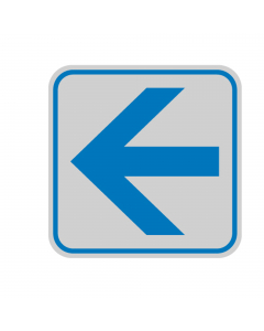 Etichette di indicazione per interni su pellicola autoadesiva colore argento opaco con pittogramma blu. Formato 82x82mm. Adatti per segnaletica in aree private.